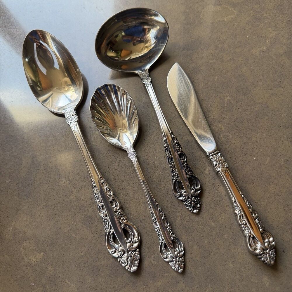 Reed & Barton ROYAL MAJESTY Stainless Flatware Slotted Spoon Butter Sugar Ladle